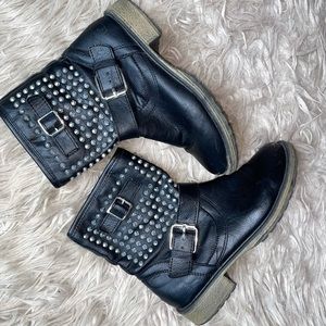 Candies studded combat booties